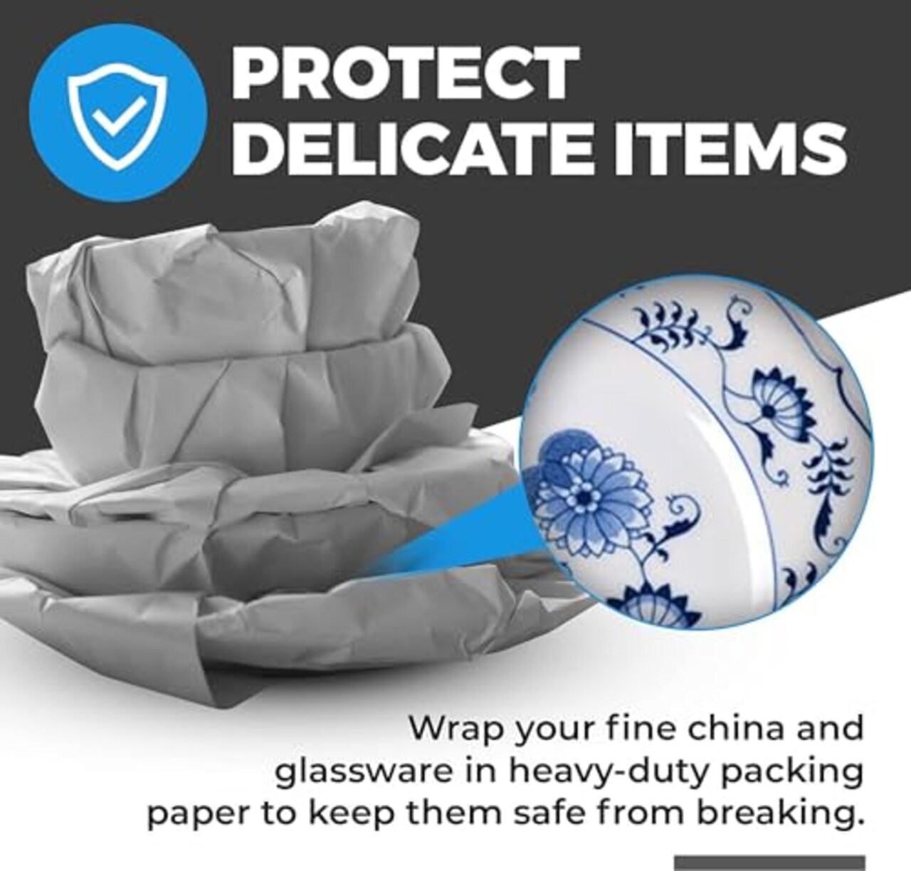 50 Sheets Packing Paper Sheets for Moving - 1.5lb - Must Have in Your Moving Supplies - 27" x 17" - Made in USA